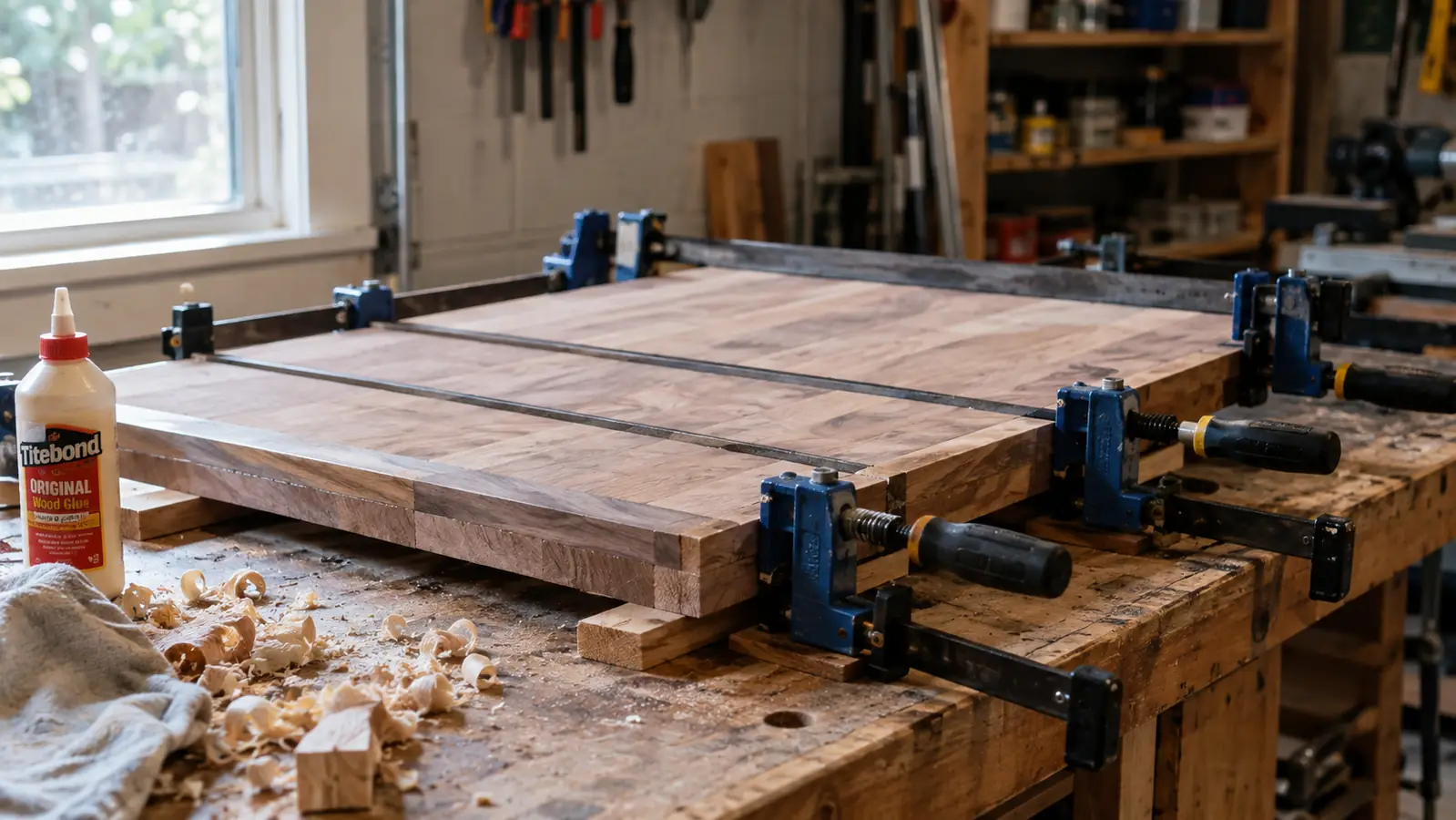 How to Glue Up a Wood Panel with Bar Clamps